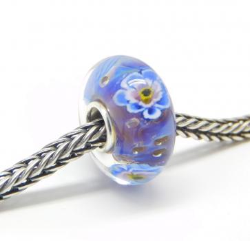 Violet Blue Flower Monroe - Elfbeads Glas - Originalfoto